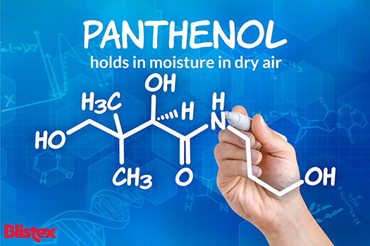 Panthenol holds moisture in dry air